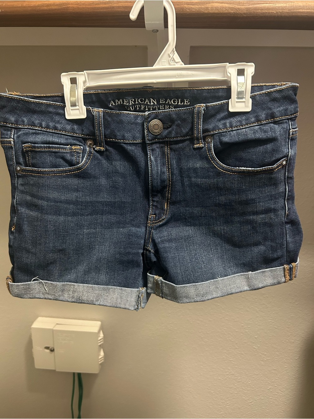 American Eagle Outfitters Blue Rolled-Hem Denim Shorts